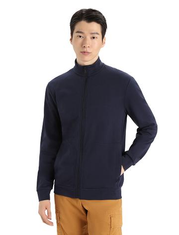 Midnight Navy Icebreaker Merino Central II Long Sleeve Zip Men's Hoodie | AU 1279AHKP